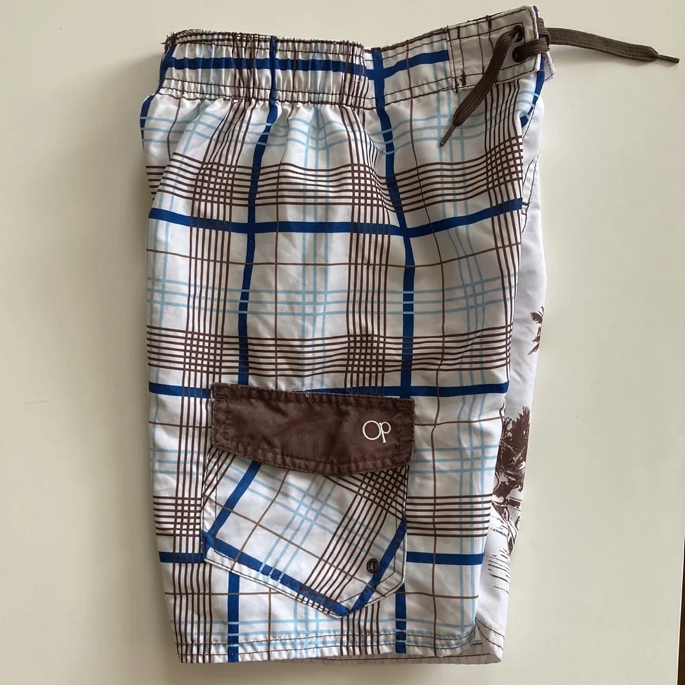 Vintage OP Ocean Pacific Volkswagen surf swim trunks size S 6/7 EUC